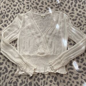 Selfie white sheer blouse size small